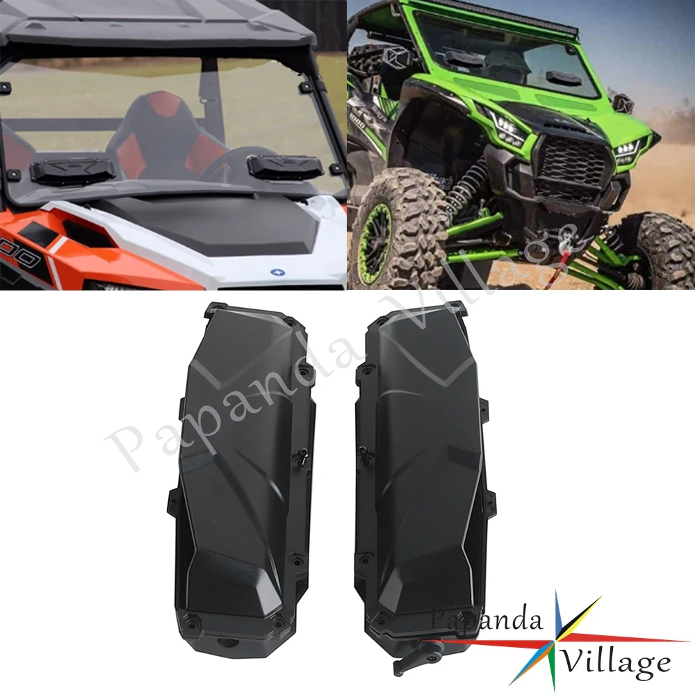 For Can-am Maverick X3 Trail Sport Polaris RZR 800 900 1000S Yamaha Rhino Windshield Roof Vent Install Kit Defrost Defog Black