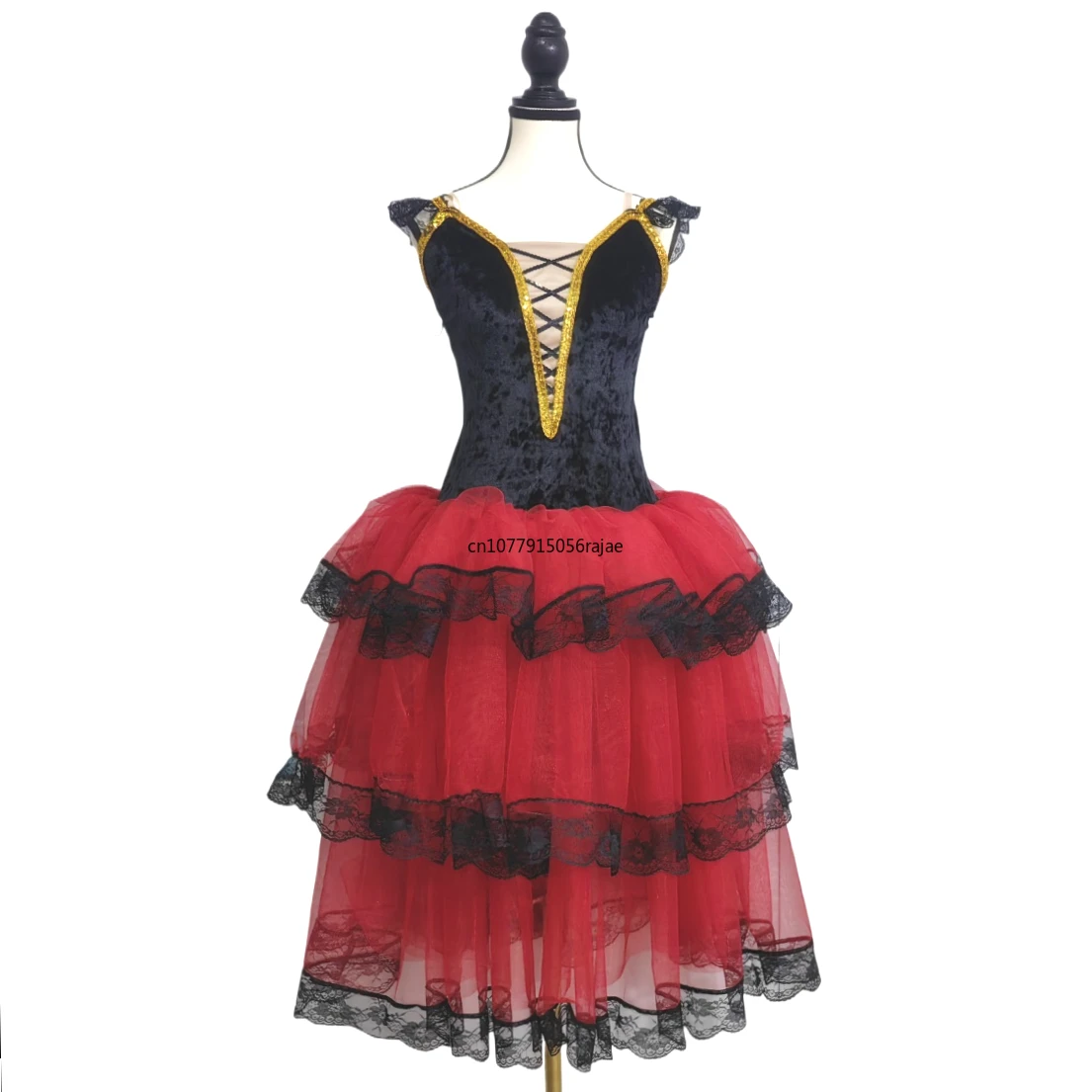 

Ballet Skirt For Girls Women Adults Spanish Dress Ballet Dance Performance Costumes Professional Tutus Red Long Romantic Tutu