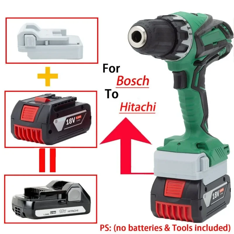 

Battery Adapter Converter For Bosch 18V To for Hitachi HiKoKI 18V Series Cordless Drill Tools (Not include tools &battery)