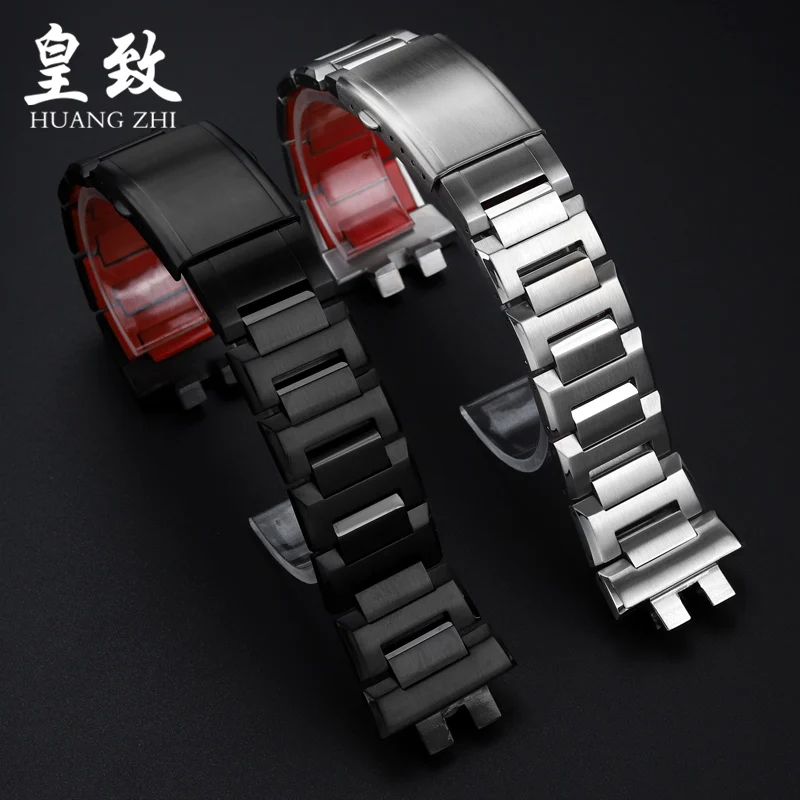 Ремешок для часов из нержавеющей стали для Casio, маленький серебристый ремешок для часов 3459, модифицированный ремешок для часов с Красной нижней частью, Аксессуары для браслета