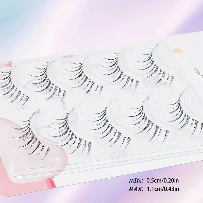 5 Pairs of Anime Cosplay False Eyelashes for Beginners Ideal as Valentine's Day or Mother's Day Gifts, Travel & Wedding Eye Makeup
