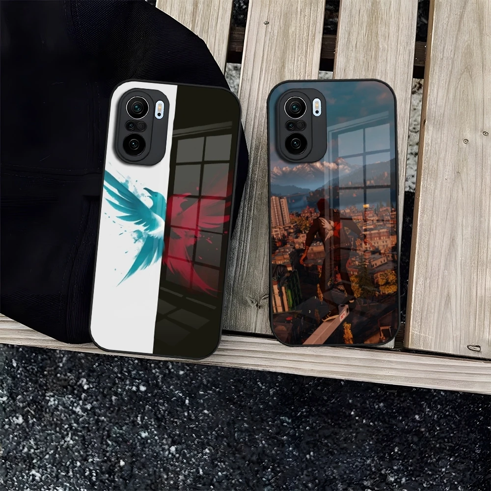 Funda de teléfono Infamous Second Son para Redmi 12c 13c 12 13 Note 13 Pro Plus 11 12 Pro 10 11s 12s, cubierta de vidrio templado