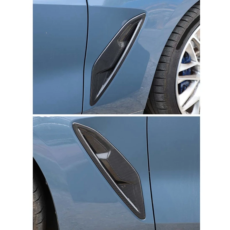 For BMW 8 Series G14 G15 G16 2019-2022 Dry Carbon Fiber Car Side Fender Side Air Outlet Cover Trim Accessories