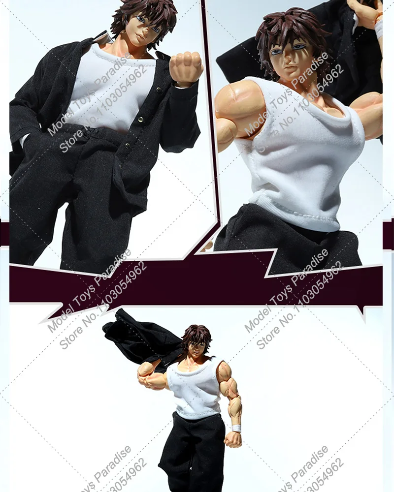 Storm Speelgoed 1/12 Mannen Soldaat Baki Hanma Kleding Set Zwarte School Uniform Karate Pak Rugzak Fit 7Inch Action Figure Body