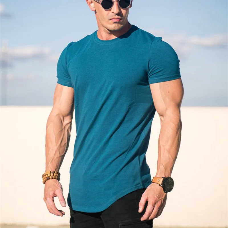 NEW Muscle Fitness T-shirt Men\'s Athleisure Workout short sleeve T-shirt round collar cotton Men T-shirt Gym Sports Shirt Tops