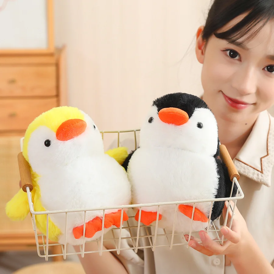 10-30 سنتيمتر Kawaii الكرتون الملونة الساخن البطريق أفخم دمية وسادة أزرق أسود وردي الحيوان ألعاب من نسيج مخملي ديكور المنزل هدية للبنين بنات