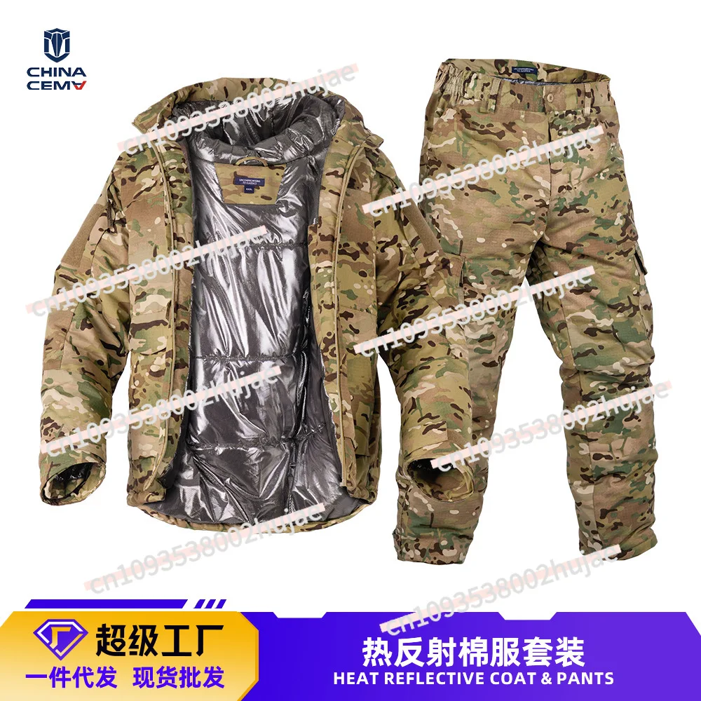 

Новое поступление, мужская термосветоотражающая камуфляжная тактическая хлопковая куртка-холодная теплая, прочная уличная куртка