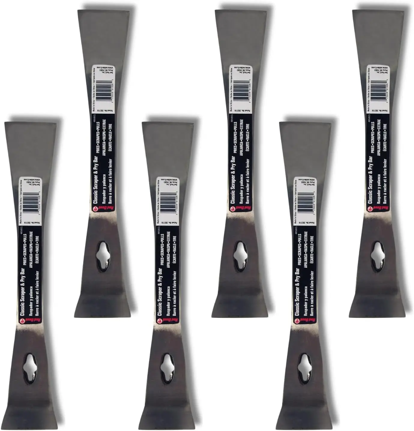 

Heavy-Duty Scrape & Pry Bar Set of 6 - Multi-Purpose Tool with Dual Chisel Edges for DIY and Professional Use