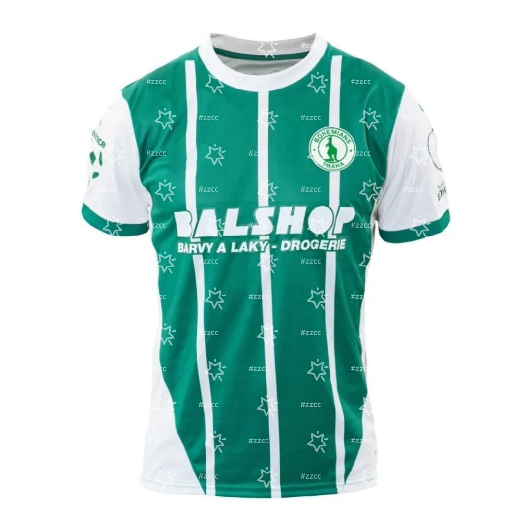AliExpress NONE 25-26 Bohemians Praha home football jersey training set Summer Sports Men's T-Shirt Kid's Clothing Tee Woman cycling jersey
