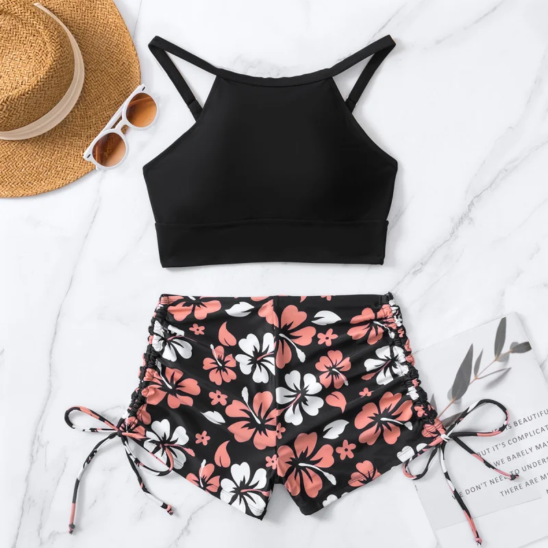NewbikiniPrinted Shorts Sexy Bikini Two-Piece Swimsuit Women's Swimwear