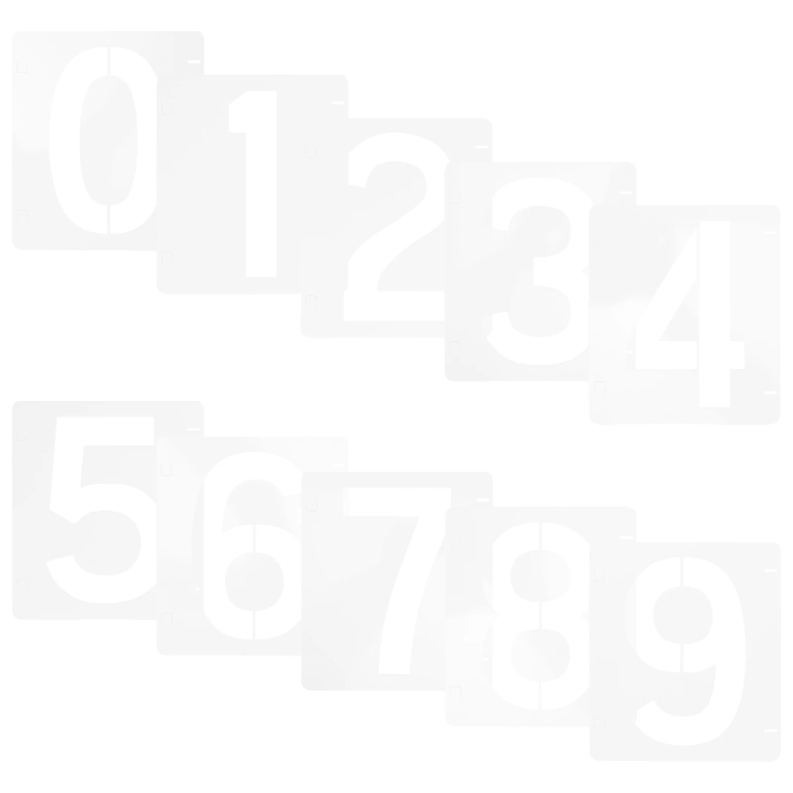 10pcs Alphanumeric Template Craft Decor Address Number Stencil White Office Door Mat Painting Drawing Wood Templates Letter