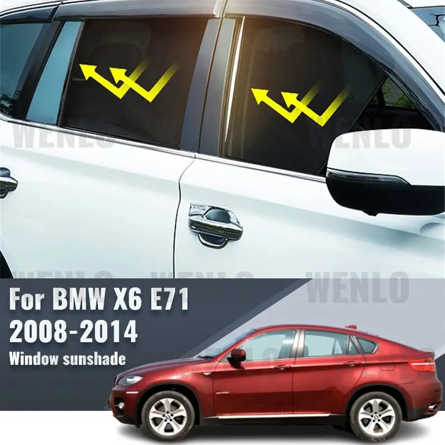 

For BMW X6 E71 E72 2008-2014 Side Baby Window Sun Shade Visor Car Sunshade Shield Front Rear Windshield Frame Curtain