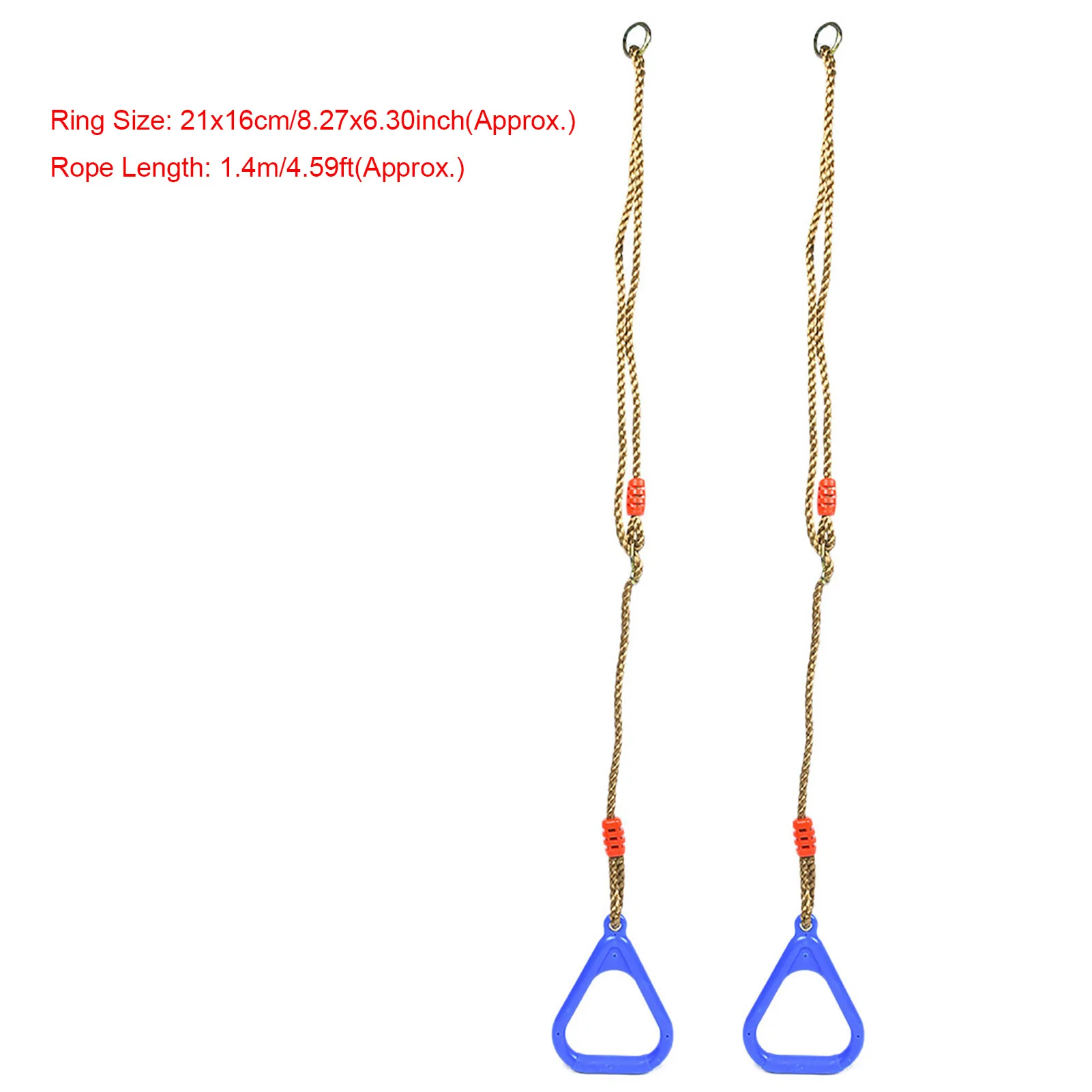 زوج من البلاستيك القابل للتعديل للأطفال سوينغ الصالة الرياضية اللياقة البدنية ممارسة الرياضة حلقة معلقة مع حبل الأطفال حلقة معلقة الصالة الرياضية الدائري