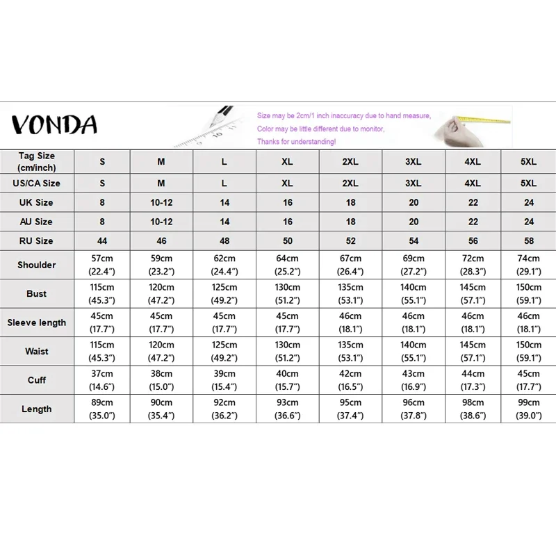 VONDA Vestidos de talla grande para mujer, Mini Vestidos bohemios de manga larga con estampado Floral, vestido veraniego informal con bolsillos sueltos, bata de fiesta 0XL-5XL