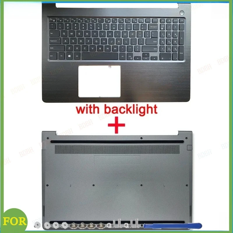 NewFor Vostro 15 5568 V5568 P62F Laptop upper cover keyboard palm rest case bottom shell lower cover 0JD9FG