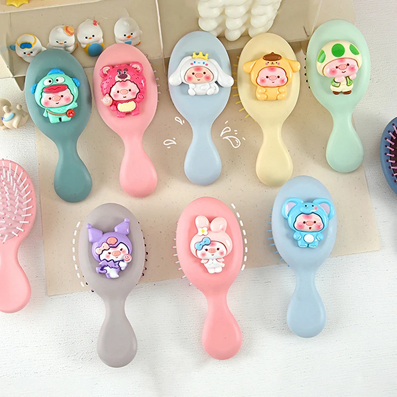 Cartoon Sanrio Little Pig Air Cushion Comb Head Massage Small Compact Kawaii Hair Styling Comb Anti-Static Mini Portable Tool