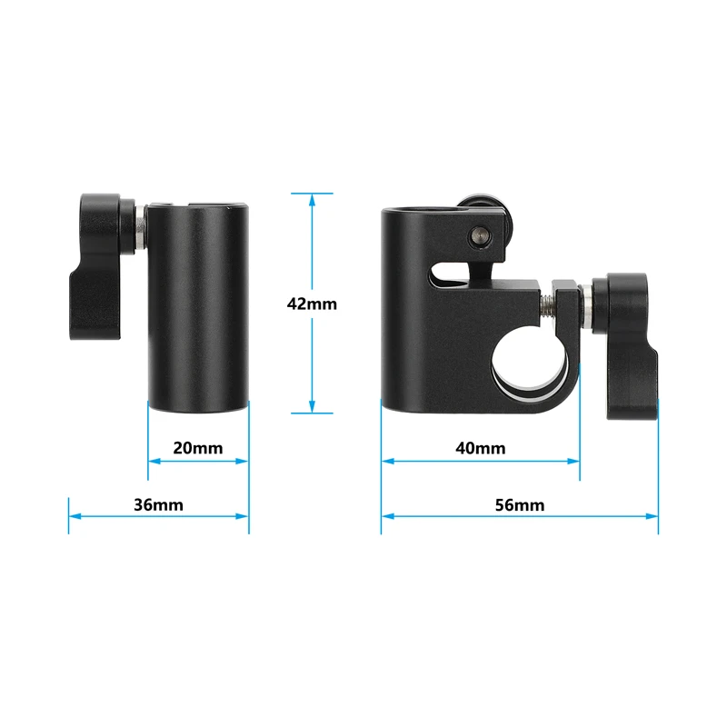 カメラ用デュアルロッドアダプター,ケージハンドル,ショルダープラットフォーム,LEDビデオライト,evfマウント,90 °, 15mm