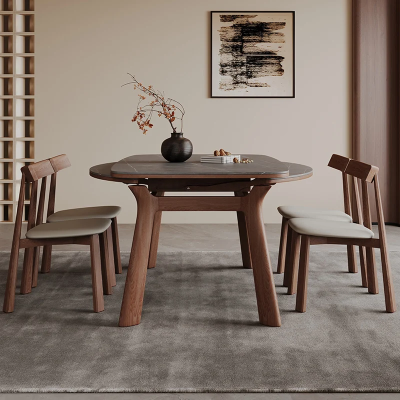 طاولة طعام عتيقة قابلة للتمديد، أطقم غرف خشبية مستطيلة، طاولة طعام للحديقة، تصميم متعدد الوظائف، أثاث ميسا قابل للطي