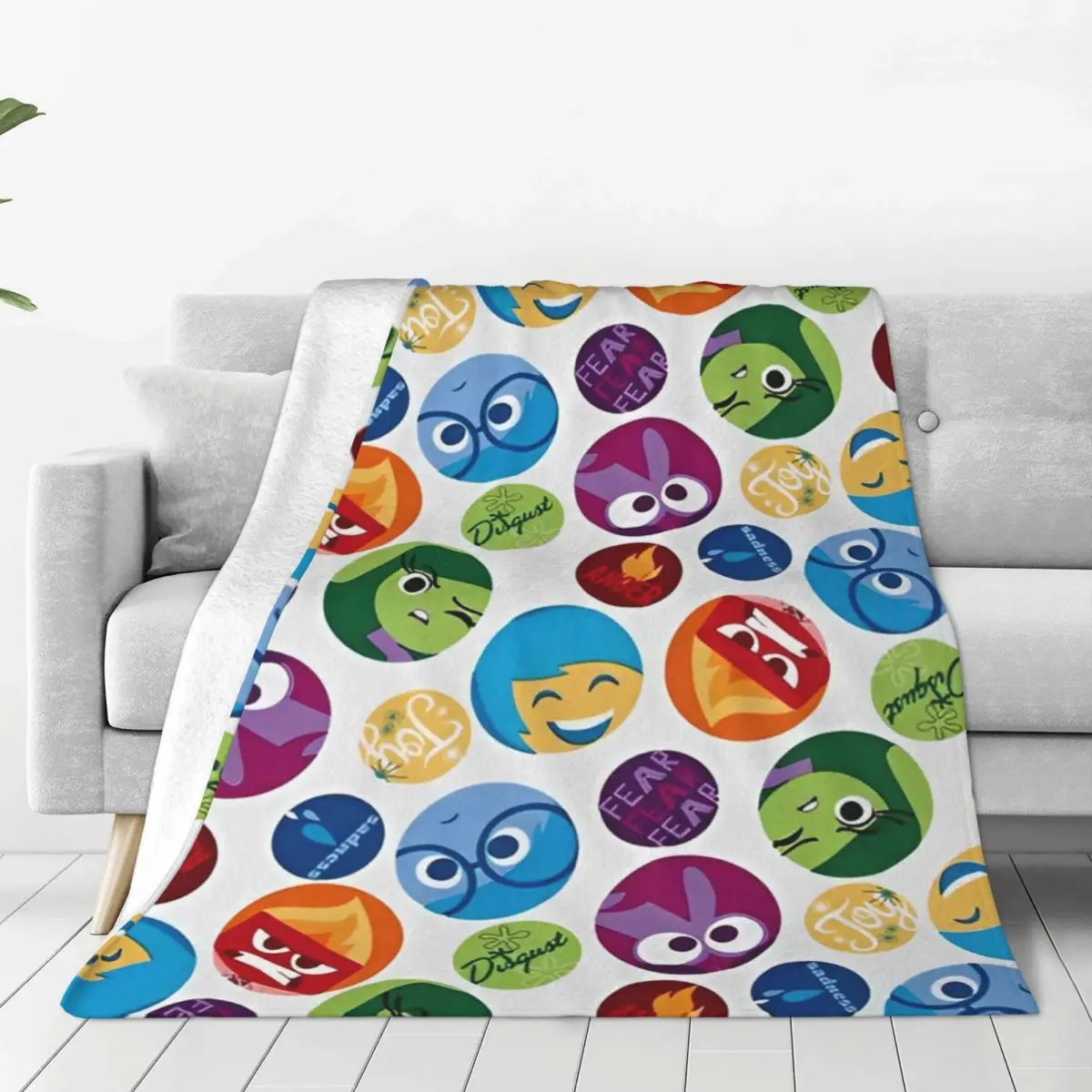 Inside Out Emotions Group Blankets Fleece Autumn/Winter Cartoon Anime Portable Soft Throw Blanket for Bedding Travel Quilt