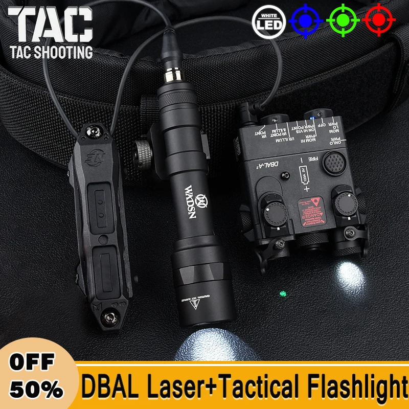 Tactical DBAL-A2 Green Blue Red Laser M300 M600 Hunting White LED ScoutLight Airsoft Gun Accessory Dual Function Pressure Switch