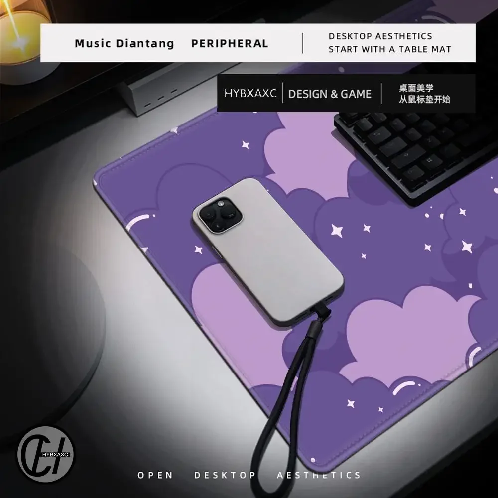 Японский цветной настольный коврик с розовыми облаками, игровой коврик для мыши, черный ковер, большой коврик для ноутбука Kawaii, компьютерные офисы, коврик для мыши, игровой коврик, коврики для мыши