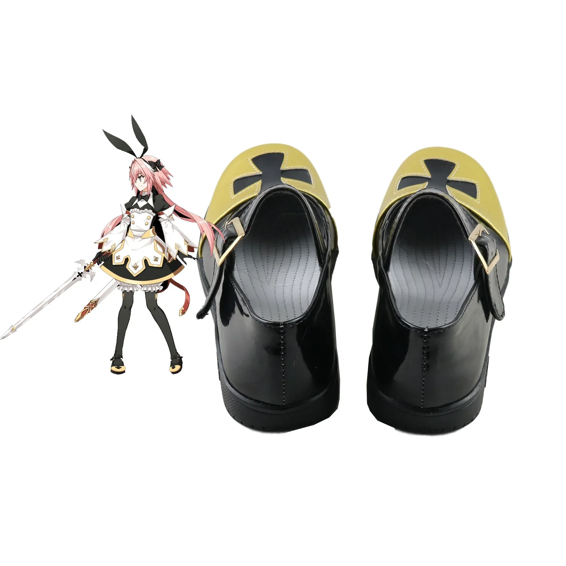 FGO Astolfo Scarpe Cosplay Sandali in pelle PU Stivali di carnevale di Halloween Cosplay Prop su misura