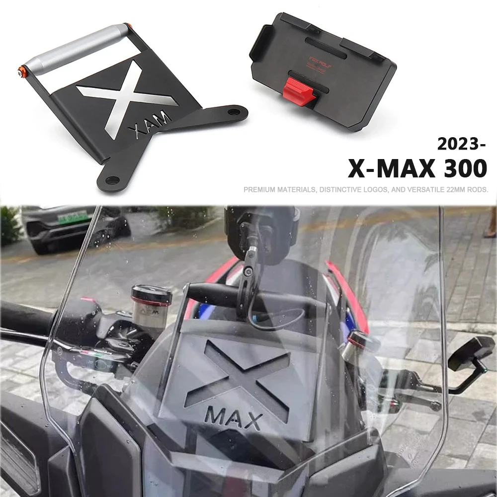 

New GPS Phone Mount Bracket For YAMAHA XMAX 300 X-MAX300 XMAX300 2023 2024 2025 Motorcycle Accessories 22mm Navigation Holder