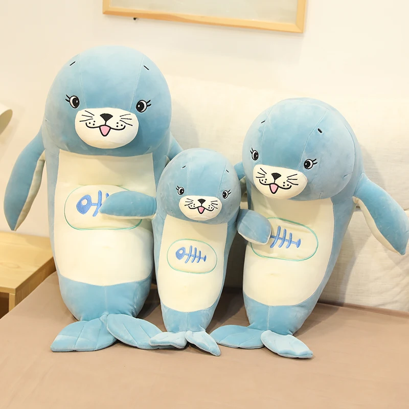 

Lovely Cartoon Fishbone Seal Plush Toys Cute Girl Sleeping Pillow Bed Furniture Decorative Doll Comfortable And Skin Friendly