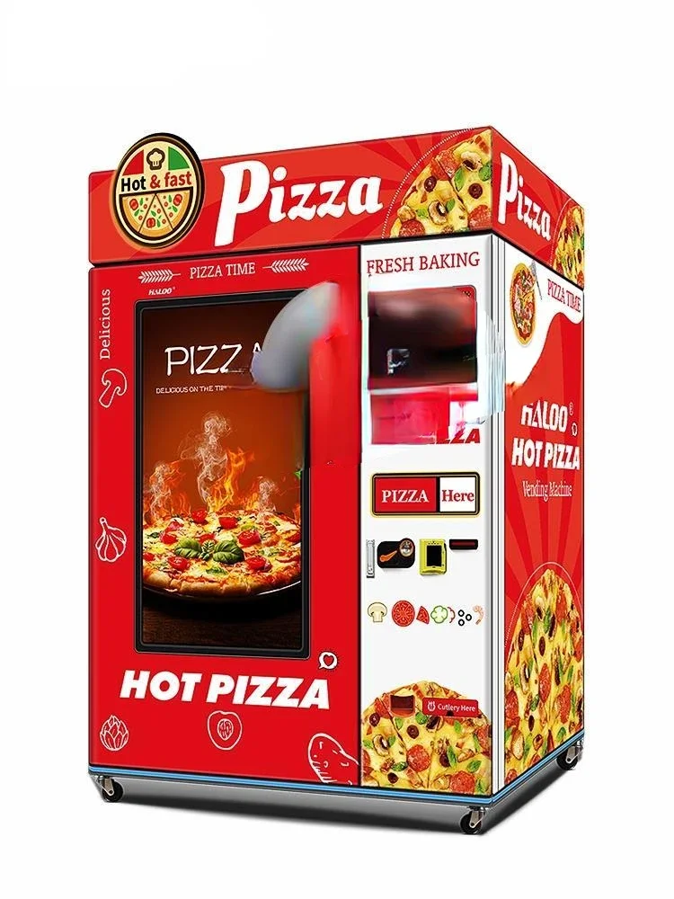 Vendite calde Distributore automatico per pizza per alimenti rapidi Distributore automatico a grande schermo Logo personalizzato Luce a LED sulla macchina