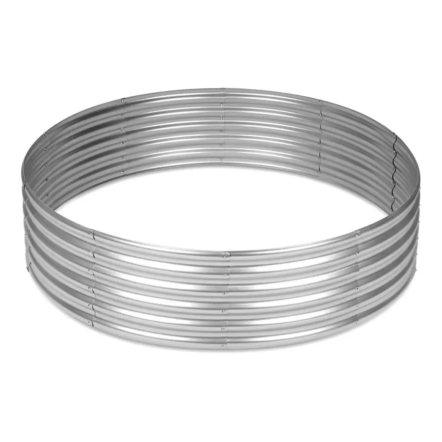 

Круглые оцинкованные приподнятые грядки 4x4x1 фута для улицы, стальной кольцевой дровник-клумба, большой металлический комплект приподнятых грядок для сада