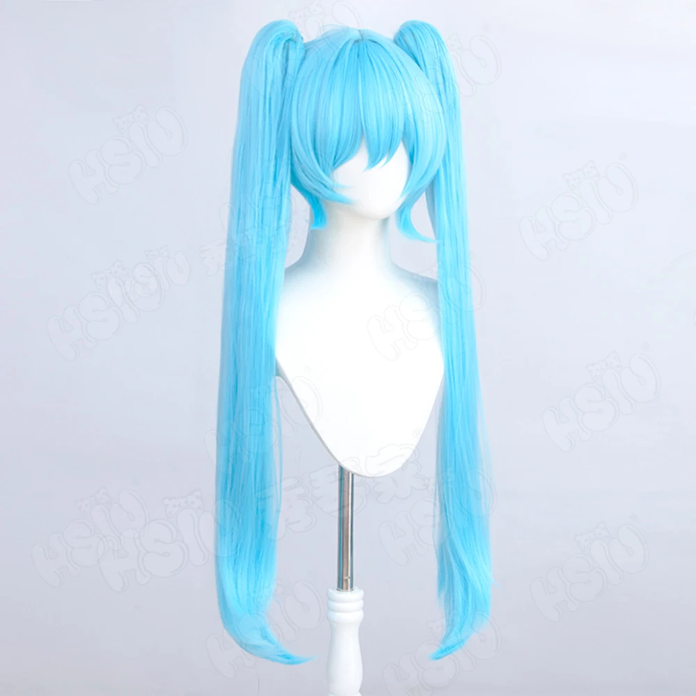 Anime Meserizer Cosplay Wig light gray short hair 90CM light blue Double ponytail long hair Game cosplay Wig anime cosplay Wig