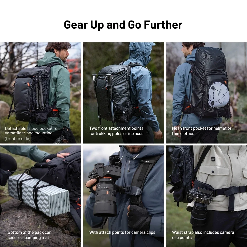 حقيبة ظهر PGYTECH OnePro Flex الاحترافية لتسلق الجبال وحقيبة إدخال الكاميرا (30 لتر/40 لتر/50 لتر)