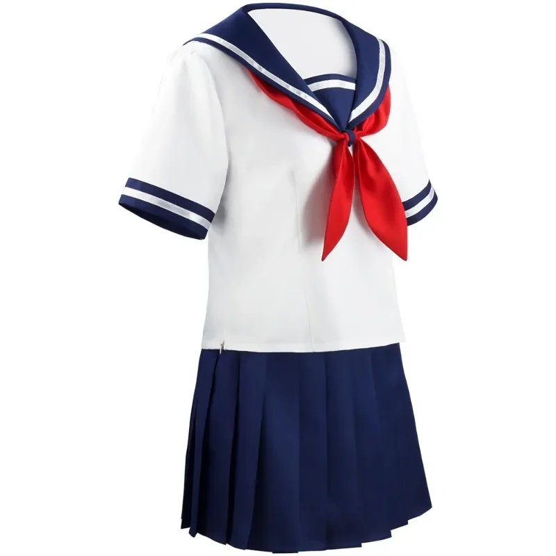 Preppy Game Cosplay Kostuum Anime Meisjes Jk Uniform Rok Party T-Shirt Vlinderdas Met Rok