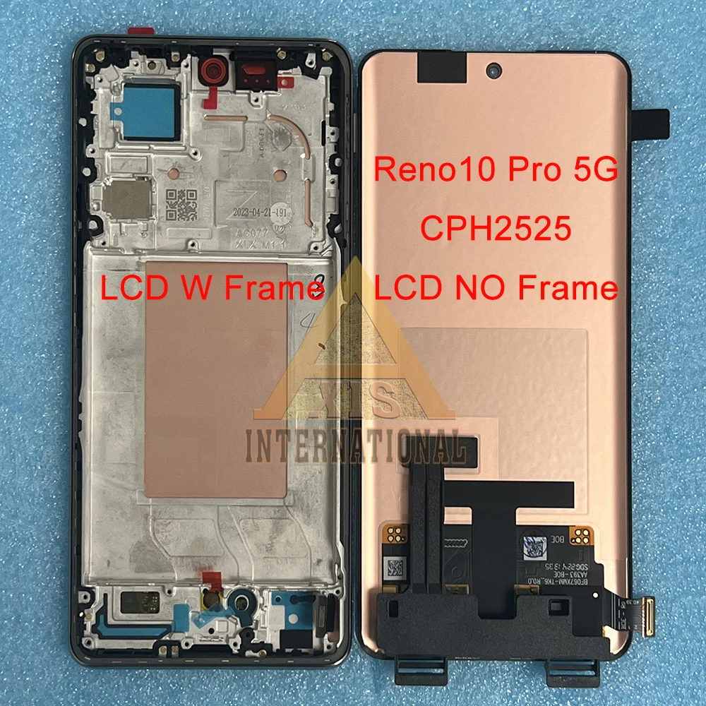 AMOLED Original For Oppo Reno10 5G CPH2531/PHW110 LCD Screen Display+Touch Frame For Reno 10 Pro CPH2525/10 Pro China PHV110