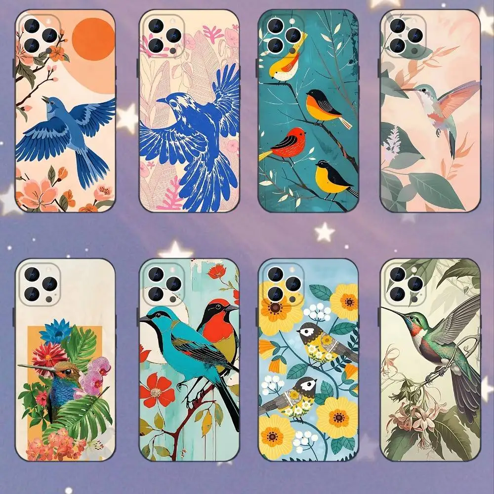 

Animal Hummingbird Phone Case For iPhone 16,15,14,13,12,11,Mini,Pro,SE,MAX White Matte Shockproof Cover