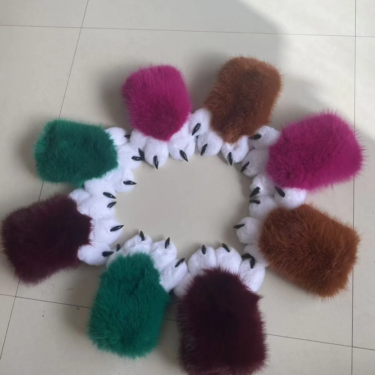 Cat Claw Gloves Plush Cosplay Beast Costume Simulation Pad 4