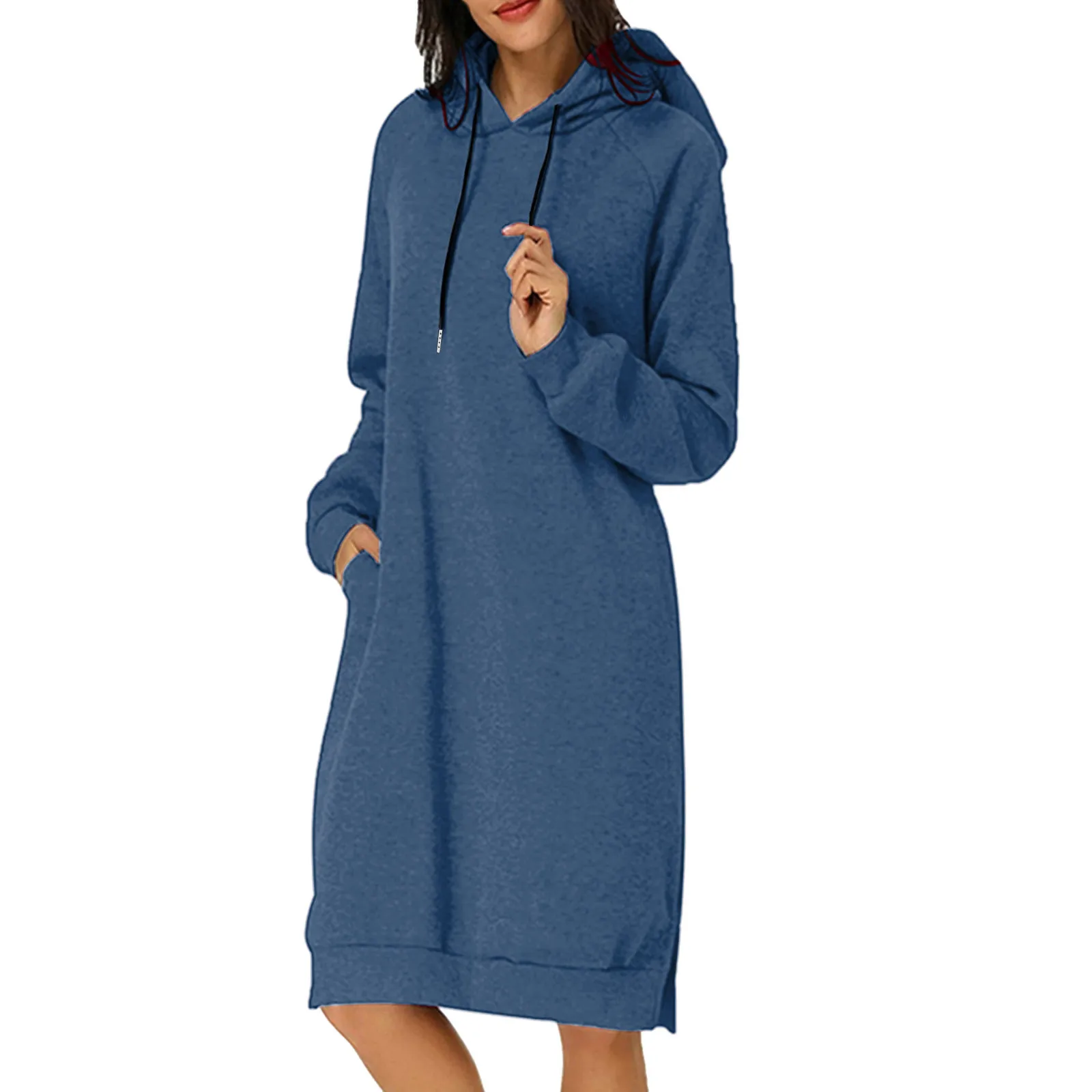 Shirt Dress Women Womens Autumn And Winter Loose Solid Long Hooded Dress With Casual Maxi Dress Womens Short Sleeve Dresses