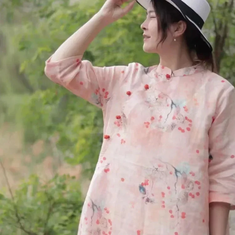 

Ramie Linen Blend Fabric with Ethnic National Pattern Digital Print, Versatile for DIY Clothing, Craft Projects and Sewing 2026