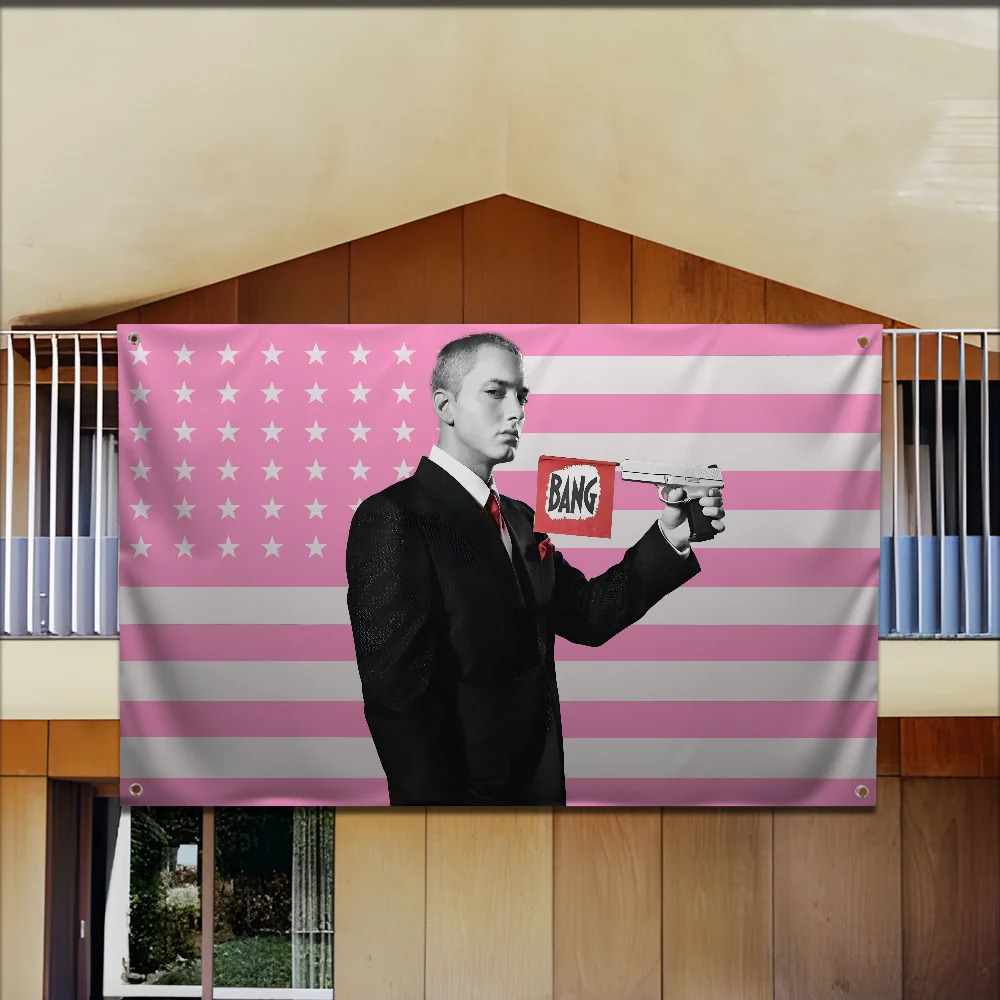 

America E-Eminem Rapper USA Flag For Garden Flags Party Living Room Home Balcony Wall Decor Banner Bedroom Tapestry Outdoor