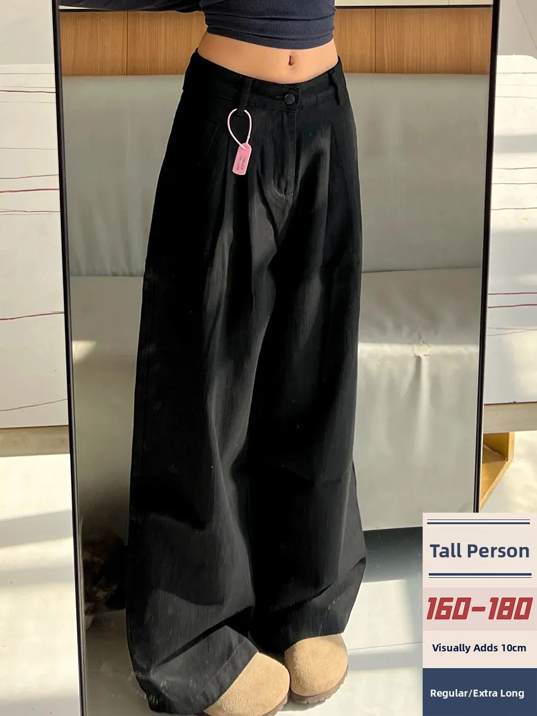 

High Waist Wide Leg Jeans Women's Loose Straight Cut Long Trousers Summer New Sle Bla Denim Pants Drapey Casual Jeans