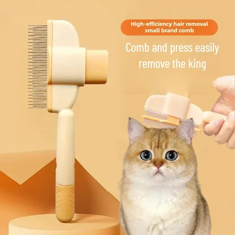 Pettine per toelettatura Accessori per gatti Cose per gatti Spazzola per peli di animali domestici Strumento autopulente per rimuovere nodi e peli galleggianti efficacemente