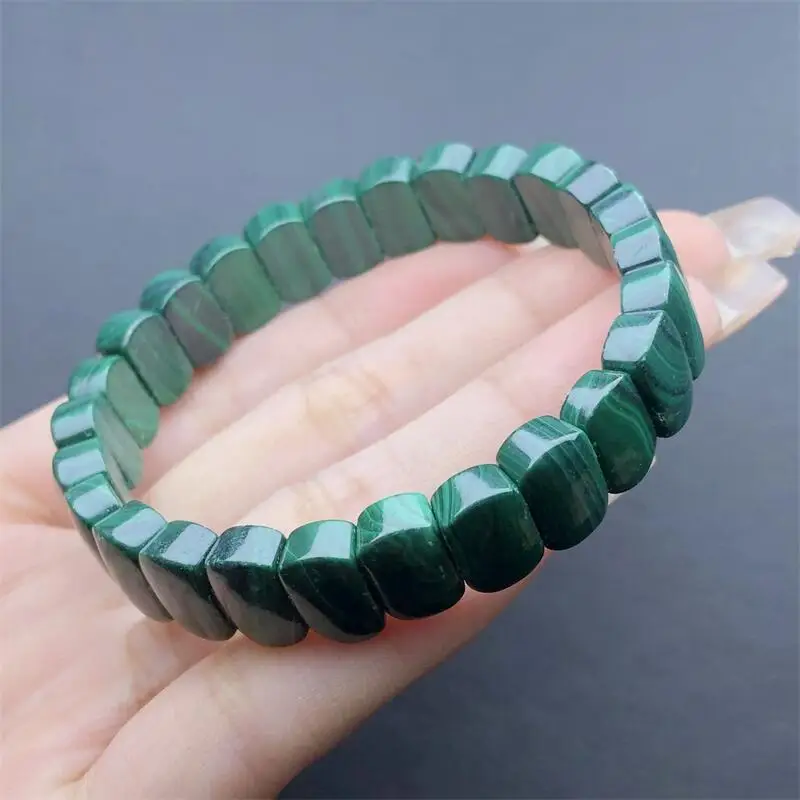 Natural Malachite Bangle Handmade Fortune Energy Bangle Mineral Woman Amulet Jewelry Gift 1PCS 11X7mm