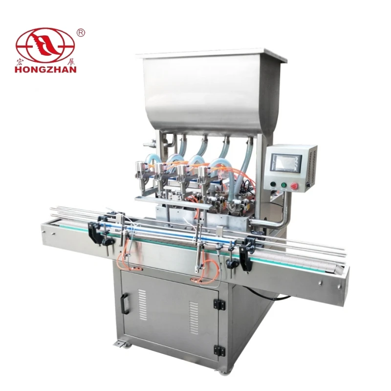Máquina llenadora de champú y gel de ducha líquido para bebidas y jugo de cuatro cabezales completamente automática