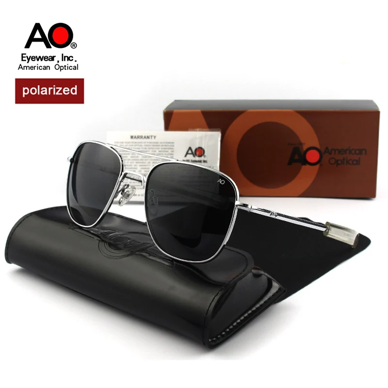 AO Sonnenbrille Männer Amerikanische Armee Militär Luftfahrt Pilot Sonnenbrille Polarisierte Linse Frau Luxus Marke Vintage Mit Original Box