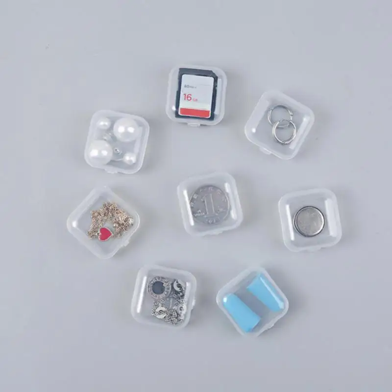 Transparent Square Plastic Jewelry Box Organizer with Individual Ring Slot for Jeweler Storage