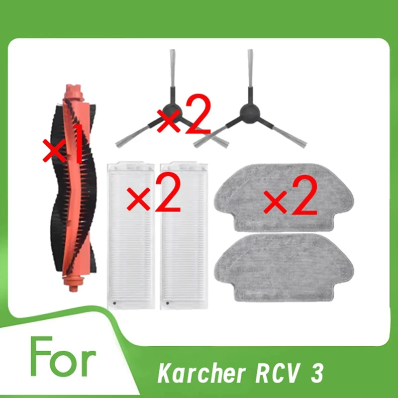 

AAAN-для Karcher RCV 3, аксессуары для пылесоса, основная боковая щетка, фильтр для швабры, сверхпрочные аксессуары