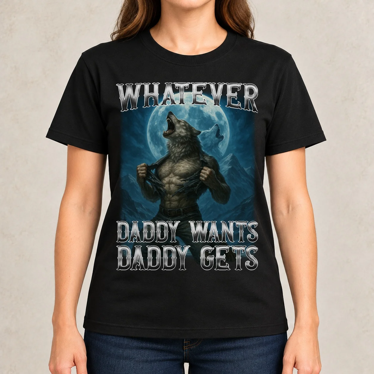Funny Whatever Daddy Wants Daddy Gets Women T-Shirt summer clothes customizeds anime clothes for Women