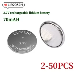 Hot Sell LIR2032H Button Battery 70mAh 2032 3.7V Rechargeable Battery Lithium Cell Coin Batteries for Car Keys with charge