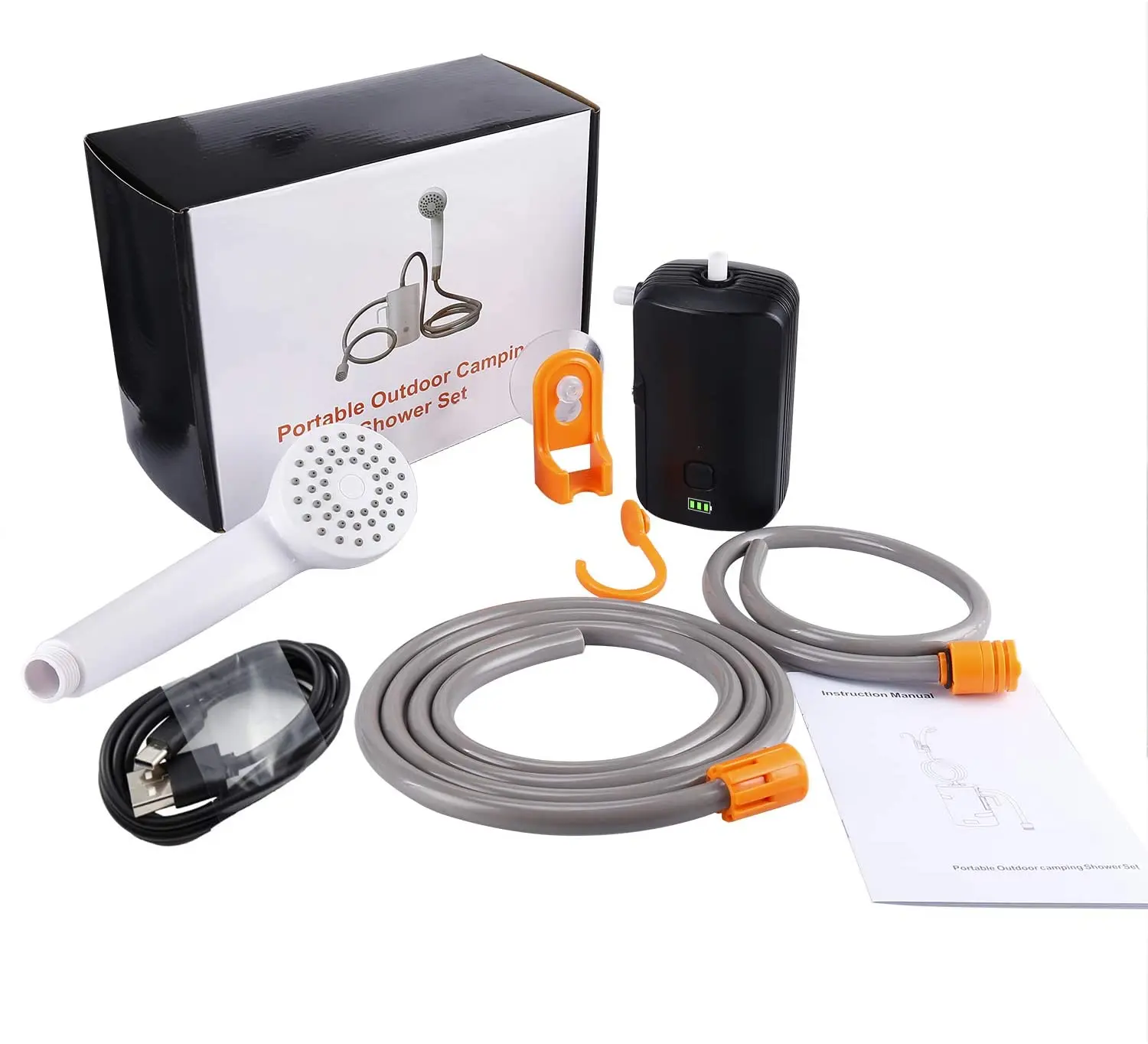 دش للتخييم بالطاقة الشمسية المحمولة سعة 20 لترًا - حقيبة تسخين سعة 5 جالون مع أنبوب للسفر في الهواء الطلق (تدفئة سريعة، خفيفة الوزن