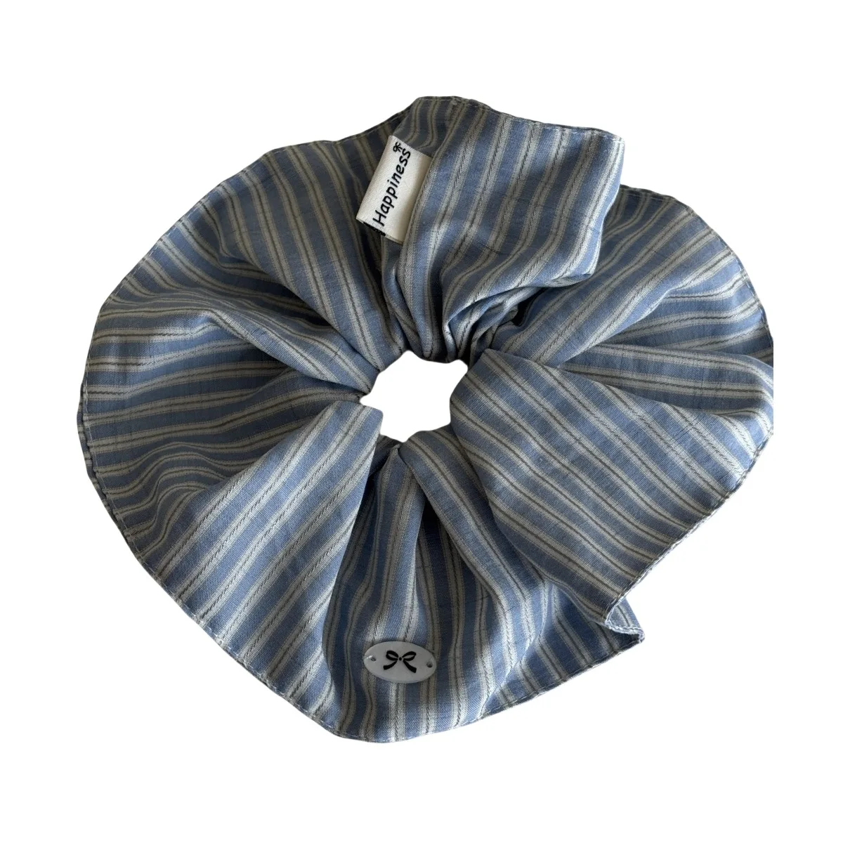 Bow small label small fresh blue striped bow large intestine hair band fashionable texture headgear hair accessories image 5